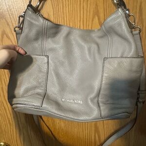 Michael Kors Taupe Leather Shoulder Bag